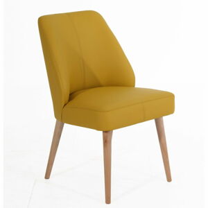 Žlutá čalouněná židle Max Winzer Todd
