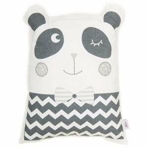 Šedý dětský polštářek s příměsí bavlny Apolena Pillow Toy Panda, 25 x 36 cm