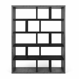 Knihovna v dekoru betonu v tmavě šedo-černé barvě 150x198 cm Berlin – TemaHome