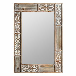 Nástěnné zrcadlo s dřevěným rámem 70x100 cm Bali – Burkina