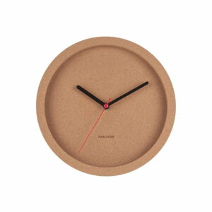 Hnědé nástěnné korkové hodiny Karlsson Tom, ⌀ 26 cm