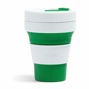 Bílo-zelený skládací termohrnek Stojo Pocket Cup, 355 ml