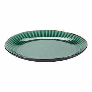 Zelený kameninový talíř Bahne & CO Birch, ø 21,5 cm
