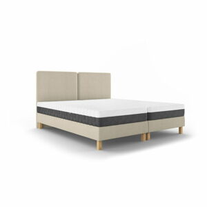 Béžová dvoulůžková postel Mazzini Sofas Lotus, 180 x 200 cm