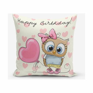 Povlak na polštář s příměsí bavlny Minimalist Cushion Covers Happy Birthday, 45 x 45 cm