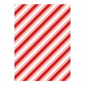 5 archů červeno-bílého balícího papíru eleanor stuart Candy Stripes, 50 x 70 cm