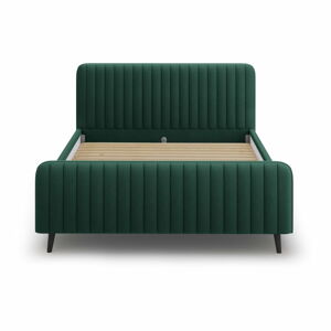 Zelená čalouněná dvoulůžková postel s roštem 160x200 cm Lily - Micadoni Home