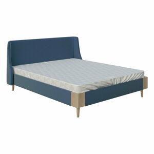 Modrá dvoulůžková postel ProSpánek Sara, 160 x 200 cm