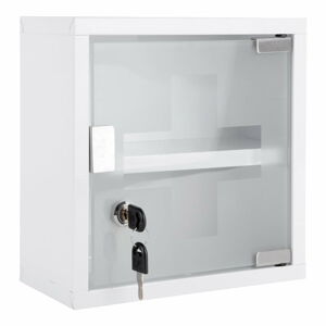 Bílá kovová závěsná skříňka na léky 12x25 cm    – PT LIVING