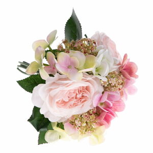 Umělá dekorativní kytice hortenzií a růži Dakls Pulio