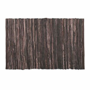 Tmavě hnědý kožený koberec Tiseco Home Studio Nayya, 60 x 90 cm