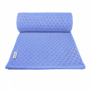 Modrá pletená dětská deka s podílem bavlny T-TOMI Summer, 80 x 100 cm