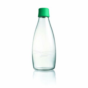 Sytě zelená skleněná lahev ReTap s doživotní zárukou, 800 ml