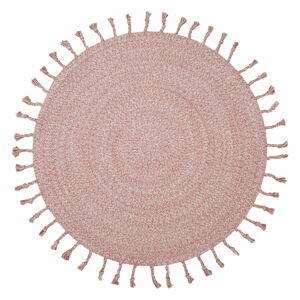 Růžový bavlněný ručně vyrobený koberec Octave, ø 110 cm