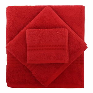Set 2 červených ručníků z bavlny a osušky Rainbow