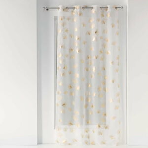 Voálová záclona v bílé a zlaté barvě 140x240 cm Ginkgold – douceur d'intérieur