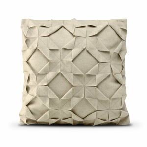 Béžový vlněný povlak na polštář HF Living Felt Origami, 50 x 50 cm