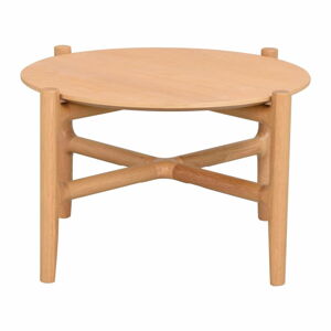 Přírodní odkládací stolek z dubového dřeva Rowico Holton, ø 55 cm