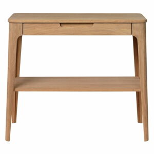 Konzolový stolek ze dřeva bílého dubu Unique Furniture Amalfi, 90 x 37 cm