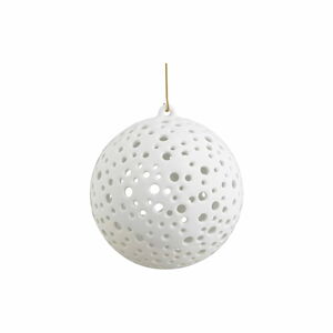 Bílý vánoční závěsný svícen z kostního porcelánu Kähler Design Nobili, ⌀ 12 cm