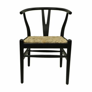 Černá jídelní židle z mahagonového dřeva Wishbone - HSM collection