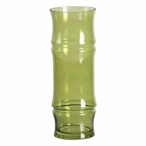 Zelená skleněná váza WOOOD Kane, výška 30 cm