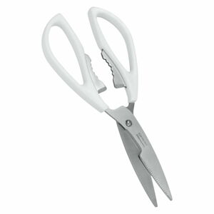 Bílé kuchyňské nůžky z nerezové oceli Metaltex Scissor, délka 21 cm