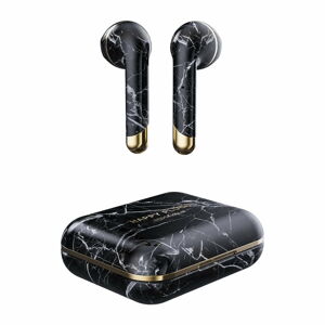 Černá bezdrátová sluchátka s krabičkou Happy Plugs Air 1 Marble