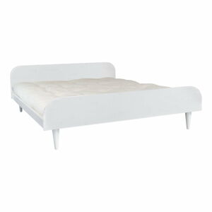 Dvoulůžková postel z borovicového dřeva s matrací Karup Design Twist Comfort Mat White/Natural, 140 x 200 cm