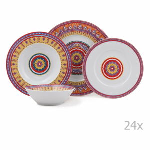 24dílná sada porcelánového nádobí Kutahya Color Boris