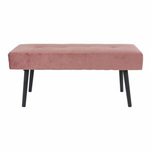 Růžová sametová lavice loomi.design Skiby