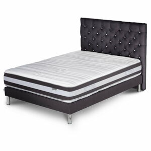 Tmavě šedá postel s matrací Stella Cadente Maison Mars Forme, 140 x 200  cm