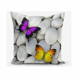 Povlak na polštář s příměsí bavlny Minimalist Cushion Covers Double Butterfly, 45 x 45 cm