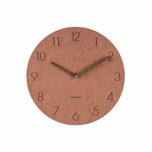 Hnědé nástěnné dřevěné hodiny Karlsson Dura, ⌀ 29 cm