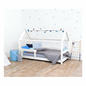 Bílá dětská postel s bočnicí ze smrkového dřeva Benlemi Tery, 120 x 160 cm