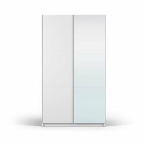 Bílá šatní skříň se zrcadlem a s posuvnými dveřmi 122x215 cm Lisburn - Cosmopolitan Design