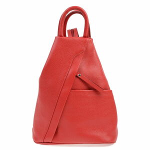Červený kožený batoh Carla Ferreri Emilia