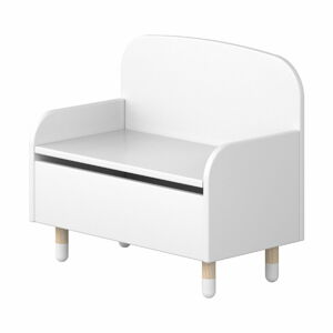 Bílá úložná lavice s opěrkou Flexa Play