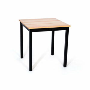 Jídelní stůl z borovicového dřeva s černou konstrukcí loomi.design Sydney, 70 x 70 cm