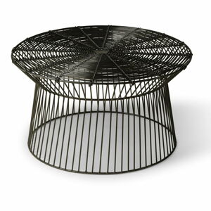 Černý zahradní stolek Le Bonom Fleur, ø 76 cm