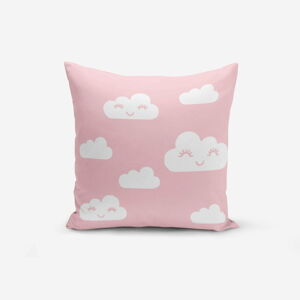 Povlak na polštář s příměsí bavlny Minimalist Cushion Covers Pink Background Cloud, 45 x 45 cm