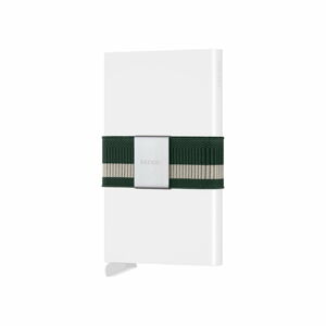 Bílá peněženka s pouzdrem na karty se zeleným páskem Secrid