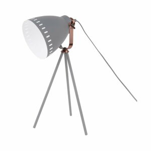 Šedá stolní lampa s detaily v měděné barvě Leitmotiv Mingle