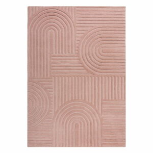 Růžový vlněný koberec Flair Rugs Zen Garden, 160 x 230 cm