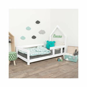 Bílá dřevěná dětská postel Benlemi Poppi, 90 x 160 cm