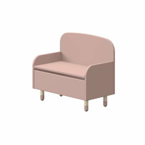 Růžová úložná lavice s opěrkou Flexa Play