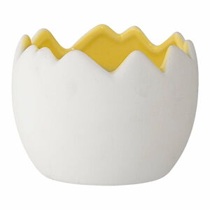 Keramický květináč ve tvaru vejce s žlutým detailem Bloomingville, , ⌀ 9 cm