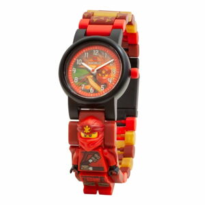 Červené náramkové hodinky se skládacím řemínkem a minifigurkou LEGO® NINJAGO Kai