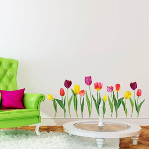 Sada samolepek na zeď Ambiance Colorful Tulips