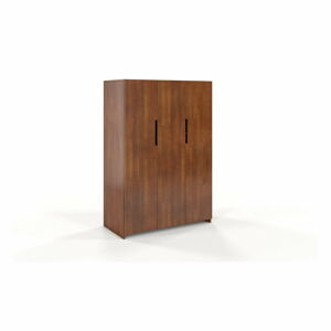 Hnědá šatní skříň z bukového dřeva Skandica Bergman, 128 x 180 cm